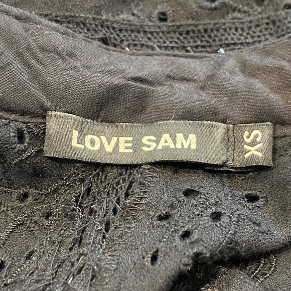Love Sam Lucy in the Sky Black Eyelet Lace Blouse - Picture 5 of 6